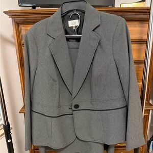 Le Suit Charcoal Blazer and Skirt Suit